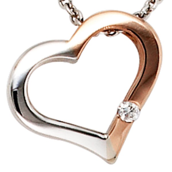 Collier Herz Diamant 585 Gold rot weiß
