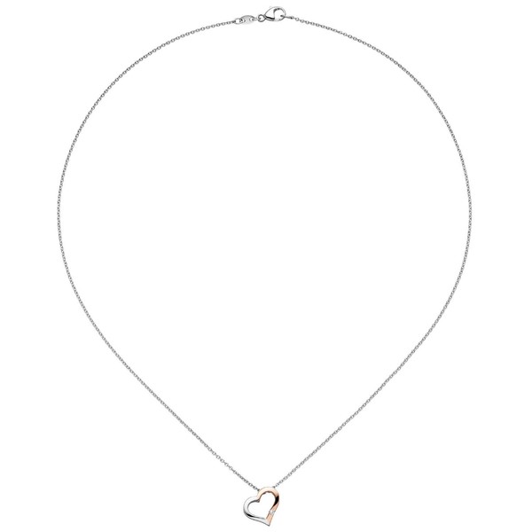 Collier Herz Diamant 585 Gold rot weiß