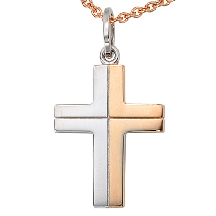 Anhänger Kreuz aus 585 Weißgold