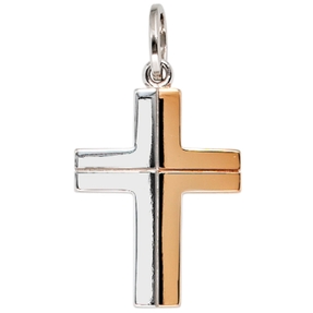 Anhänger Kreuz Kreuzanhänger aus 585 Gold Weißgold Halsschmuck für Damen