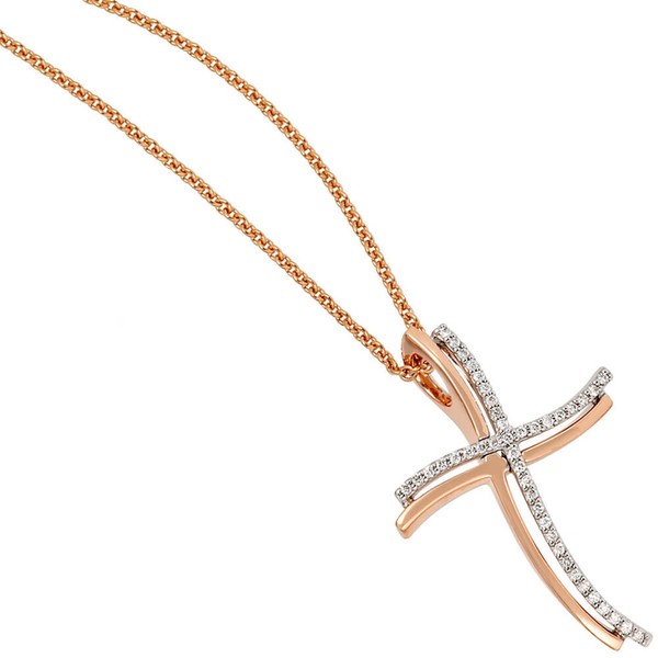 Anhänger Kreuz mit 42 Brillanten 585 Gold