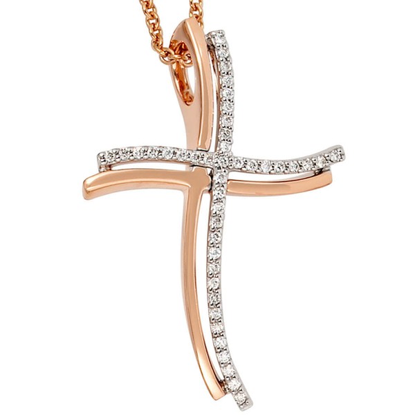 Anhänger Kreuz mit 42 Brillanten 585 Gold