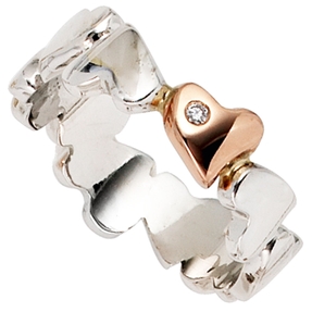 Ring Brillant 585 Gold Weißgold Rotgold
