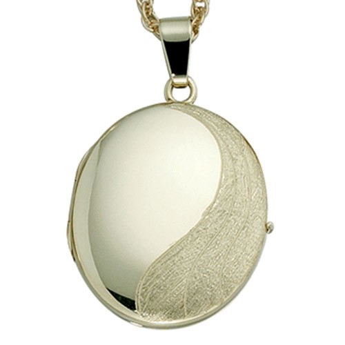 Medaillon aus 585 Gelbgold teilmattiert