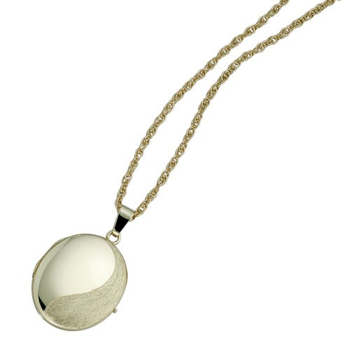 Medaillon aus 585 Gelbgold teilmattiert