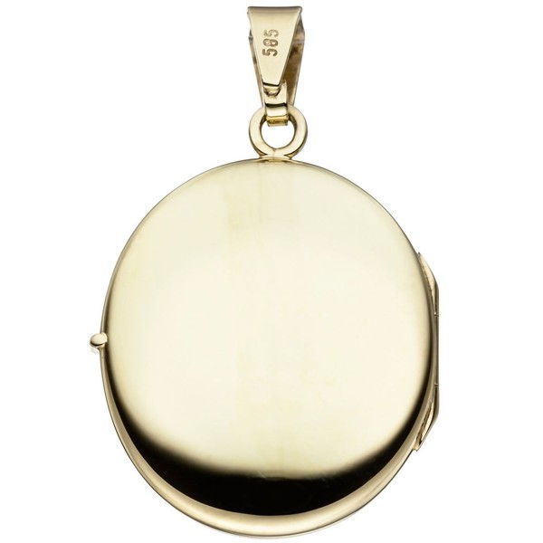 Medaillon aus 585 Gelbgold teilmattiert