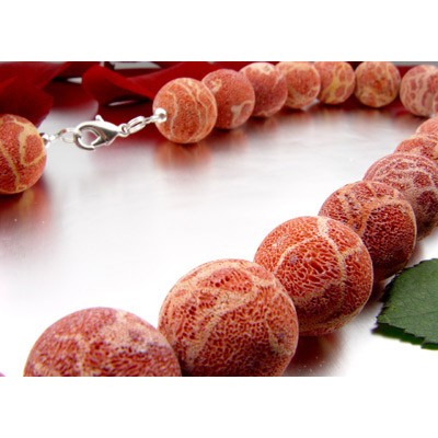 Kette aus echten Korallen rot-orange