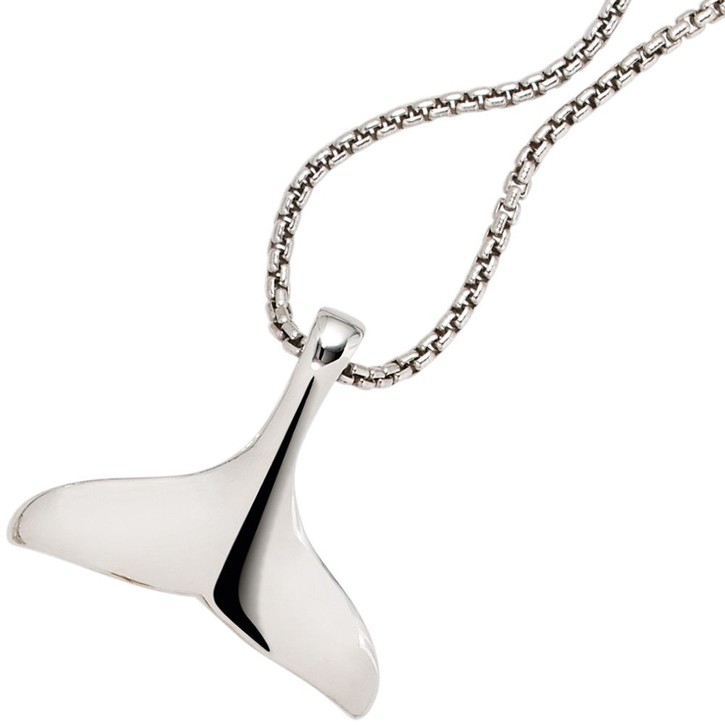 Walfischflosse Anhänger aus 925 Silber