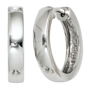 Creolen 17,9x3,6mm aus 925 Silber Ohrringe Ohrschmuck schlicht glänzend Damen