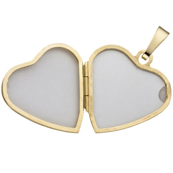 Medaillon als Herz 585 Gelbgold mattiert
