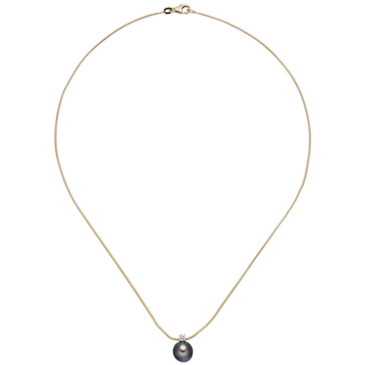 Collier mit Brillant und Tahiti-Perle 585 Gold