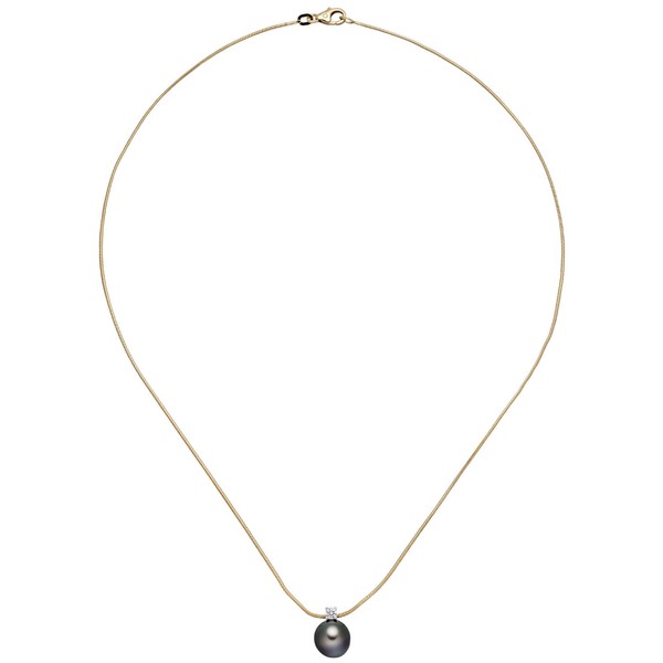 Collier mit Brillant und Tahiti-Perle 585 Gold