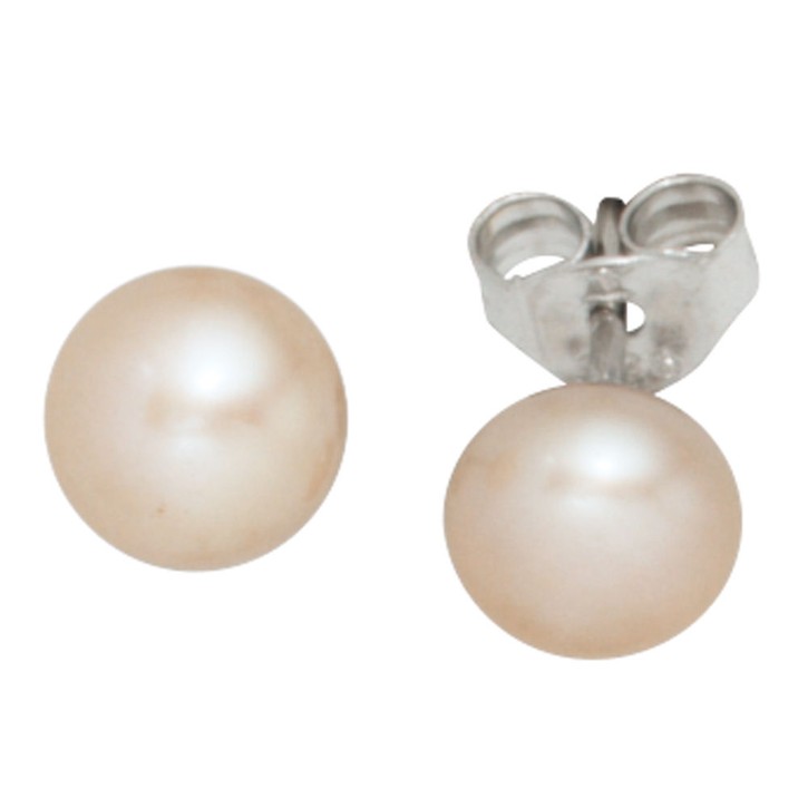 Ohrstecker aus 925 Silber mit Perlen rosé