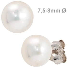 Stecker Ohrstecker Süßwasser-Perle weiß 925 Silber Ohrschmuck Damen