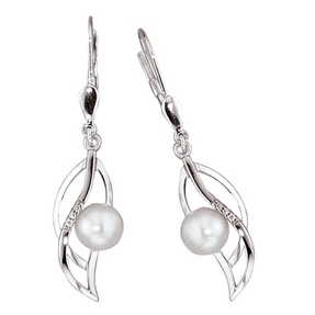 Ohrhänger Zuchtperlen & Diamanten Brillanten 585 Weißgold Ohrschmuck Damen