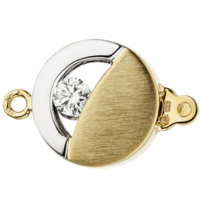 Schließe Verschluss mit 2 Zirkonia & 333 Gold Gelbgold Goldverschluss Damen