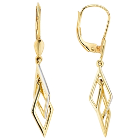 Ohrschmuck Ohrhänger Boutons 333 Gold Gelbgold rhodiniert Damen