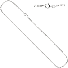 1,9mm Panzerkette Kette Collier aus 333 Gold Weißgold 45cm Halskette Unisex