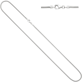 1,4mm Schlangenkette Kette 14Kt. 585 Weißgold 42cm rund Halskette Halsschmuck