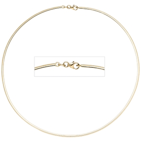 2mm Halsreif Reif Kette 333 Gold Gelbgold flach 45cm Halskette Halsschmuck