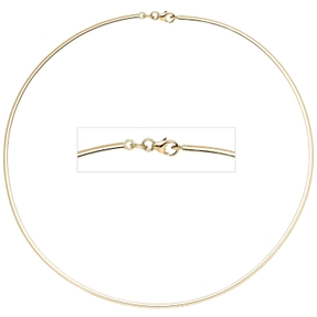 2mm Halsreif Reif Kette 585 Gold Gelbgold flach 42cm Halskette Halsschmuck