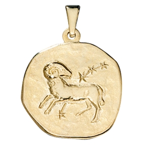 Sternzeichen Widder - Anhänger aus 333 Gold Gelbgold Halsschmuck Unisex