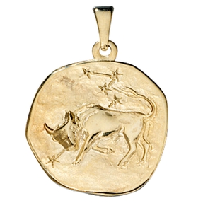 Sternzeichen Stier - Anhänger aus 333 Gold Gelbgold Halsschmuck Unisex