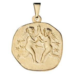 Sternzeichen Zwilling Zwillinge - Anhänger aus 333 Gold Halsschmuck Unisex