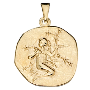 Sternzeichen Jungfrau - Anhänger aus 333 Gold Gelbgold Halsschmuck Unisex