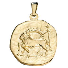 Sternzeichen Steinbock - Anhänger aus 333 Gold Gelbgold Halsschmuck Unisex