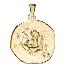 Sternzeichen Wassermann Anhänger aus 333 Gold Gelbgold Halsschmuck Unisex Sternzeichen Wassermann Anhänger aus 333 Gold Gelbgold Halsschmuck Unisex