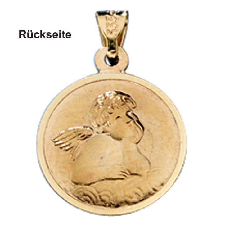 Anhänger Stier 333 Gold rund