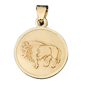 Stier - Ketten Anhänger Goldanhänger 333 Gold rund Halsschmuck Unisex
