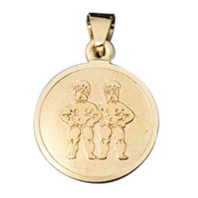Zwilling Zwillinge Sternzeichen Anhänger 333 Gold rund Halsschmuck Unisex