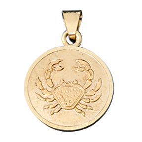Krebs - Ketten Anhänger Goldanhänger 333 Gold rund Halsschmuck Unisex