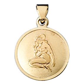 Jungfrau - Ketten Anhänger Goldanhänger 333 Gold rund Halsschmuck Unisex Jungfrau - Ketten Anhänger Goldanhänger 333 Gold rund Halsschmuck Unisex