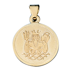 Wassermann Ketten Anhänger Goldanhänger 333 Gold rund Halsschmuck Unisex
