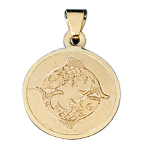 Fische - Ketten Anhänger Goldanhänger 333 Gold rund Halsschmuck Unisex