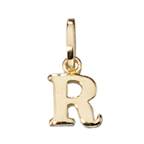 Buchstabe " R " Ketten Anhänger Goldanhänger 333 Gelbgold Einhänger Unisex