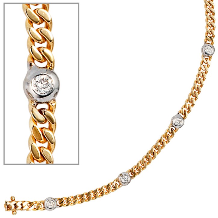 Armband mit 6 Diamanten 585 Gold