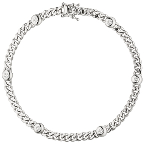 Armband Armkette 6 Diamanten Brillanten 585 Gold Weißgold 19cm Armschmuck