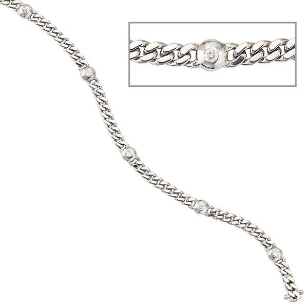 Armband 6 Brillanten 585 Weißgold