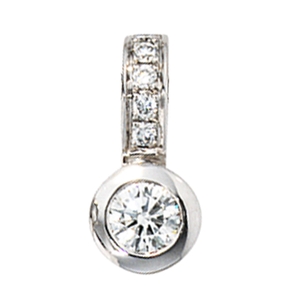 Schmuck Anhänger 6 Diamanten Brillanten 585 Gold Weißgold Halsschmuck Damen