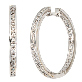 Creole Creolen 50 Diamanten Brillanten 585 Gold Weißgold Ohrschmuck Damen