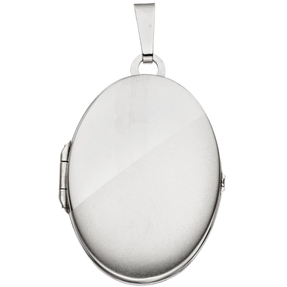 Medaillon Amulett Anhänger zum Öffnen aus 585 Weißgold Gold teilmattiert Unisex Medaillon Amulett Anhänger zum Öffnen aus 585 Weißgold Gold teilmattiert Unisex