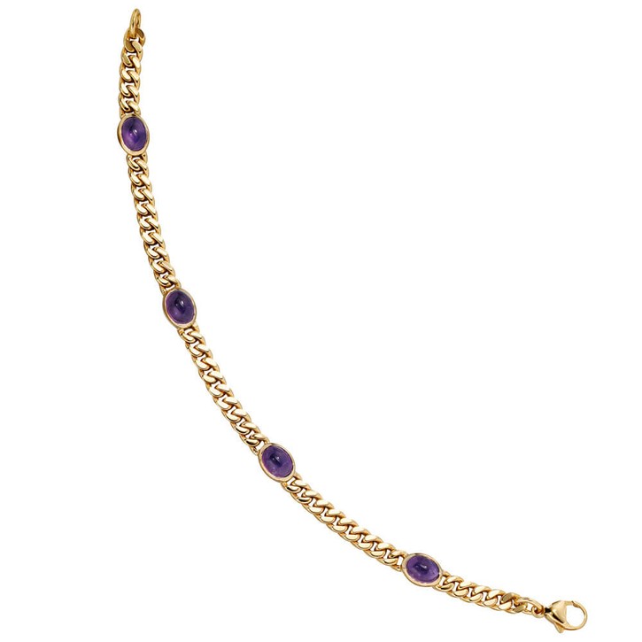 Armband mit Amethyst 585 Gold 19cm