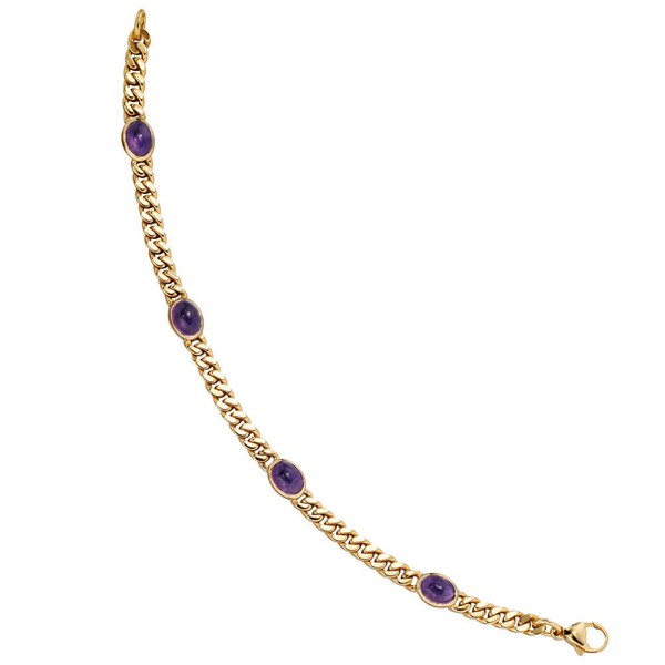 Armband mit Amethyst 585 Gold 19cm