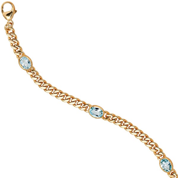 Armband mit Blautopas 585 Gelbgold 19cm