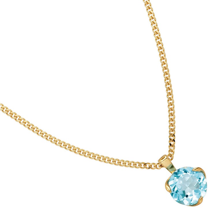 Goldanhänger mit Blautopas 585 Gelbgold
