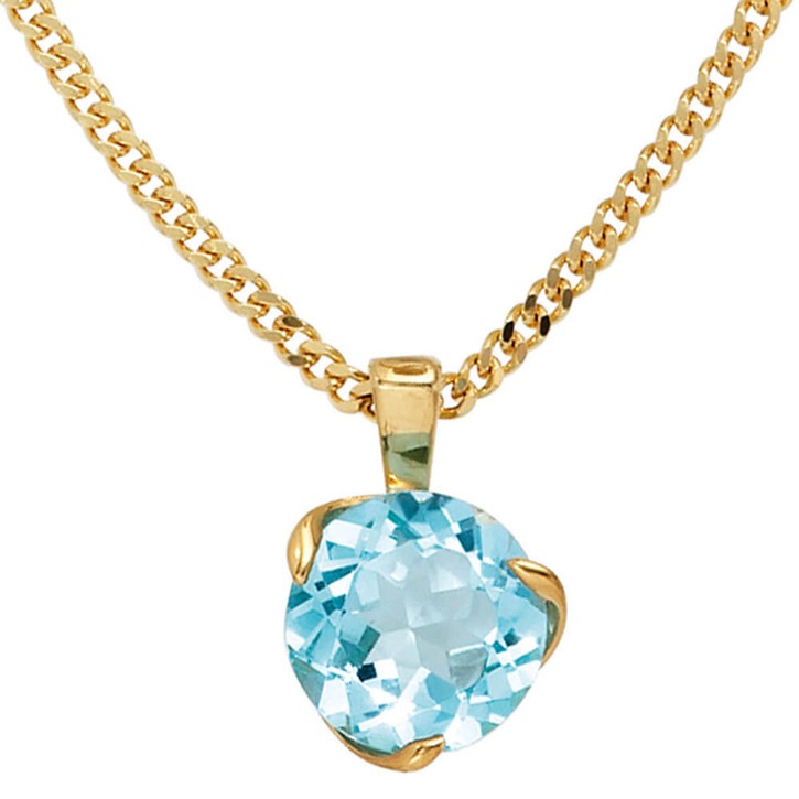 Goldanhänger mit Blautopas 585 Gelbgold